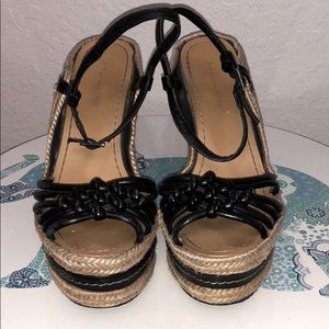 H by Halston black wedges
